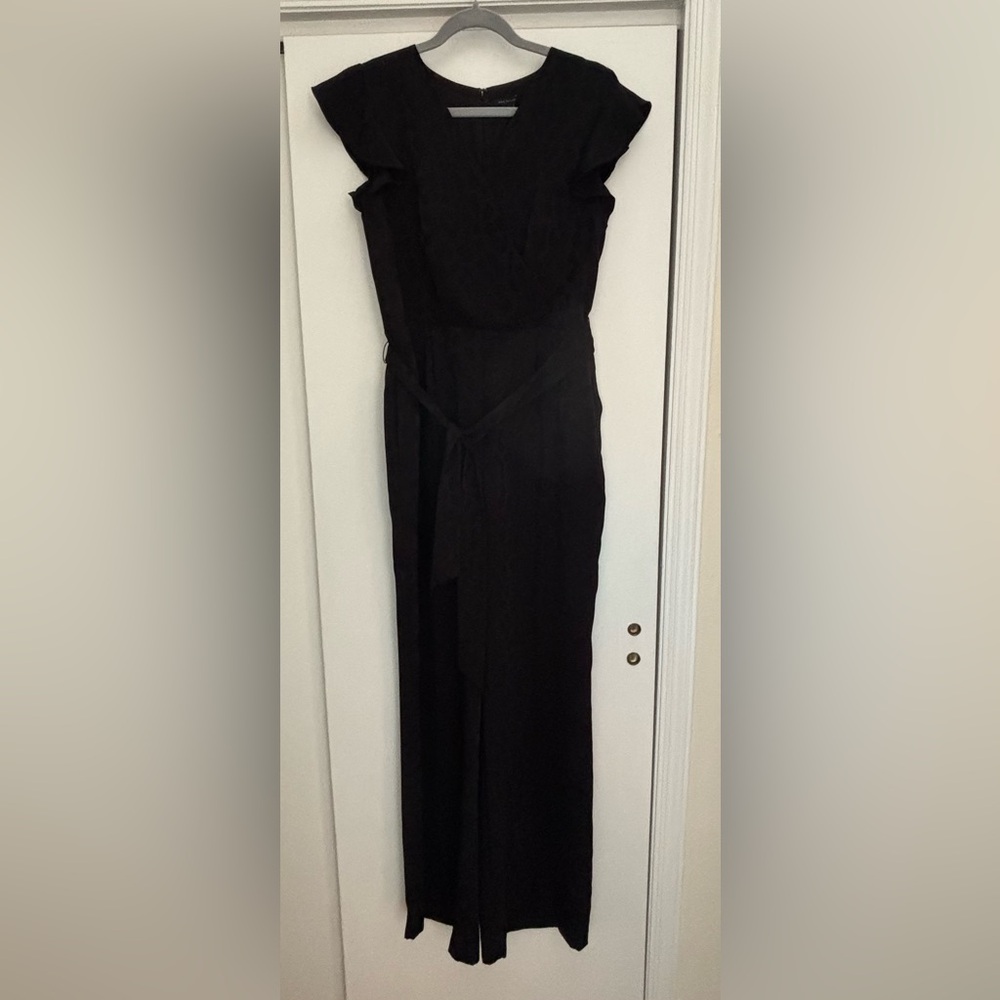 NWT Ann Taylor Black subtle Leopard Patterned Jumpsuit